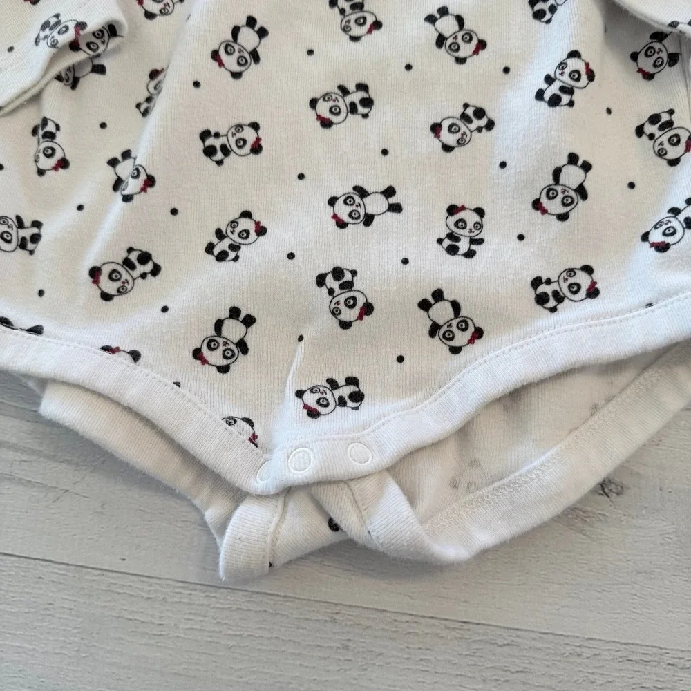 Gymboree girls black velvet dress with panda‎ bodysuit 2008 3T